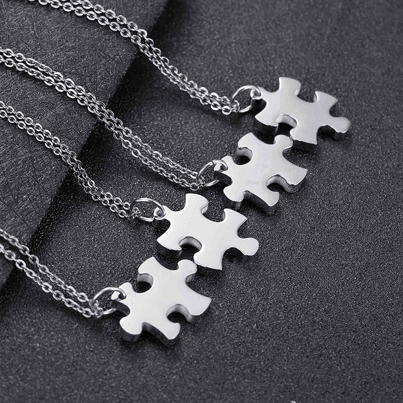 4-piece Interlocking Puzzle Necklaces