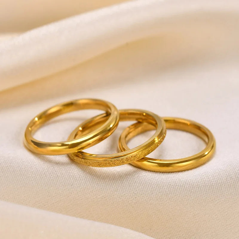 3-Piece Slim Band Ring Set