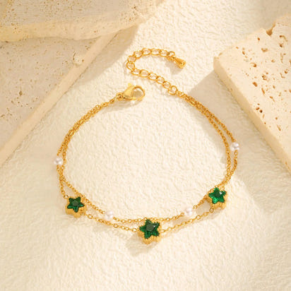 Émeraude & Cœur Luxe Bracelet