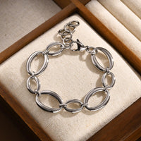 Silver Oval Chain Link Bracelet