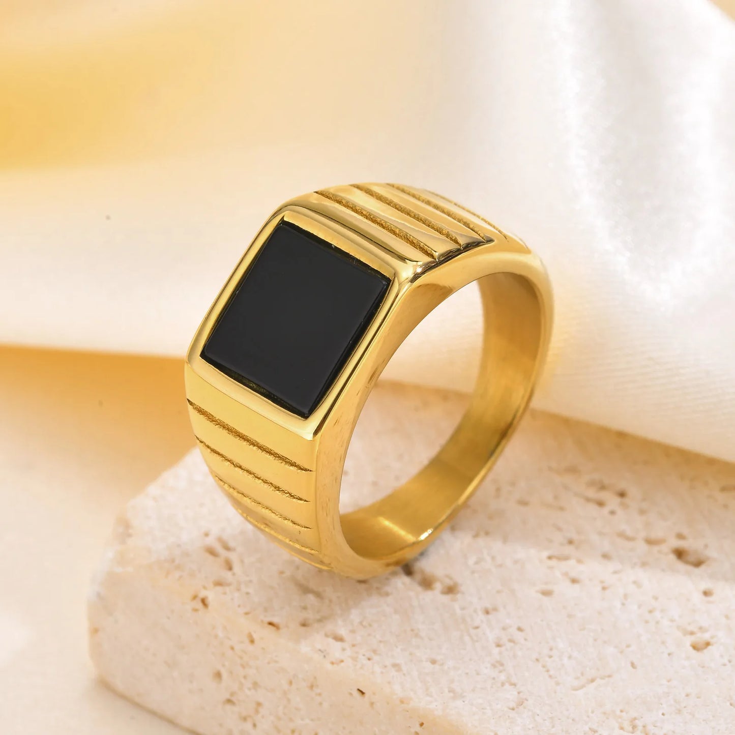 Black Stone Signet Ring