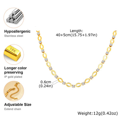 Élégance Oval Zircon Necklace