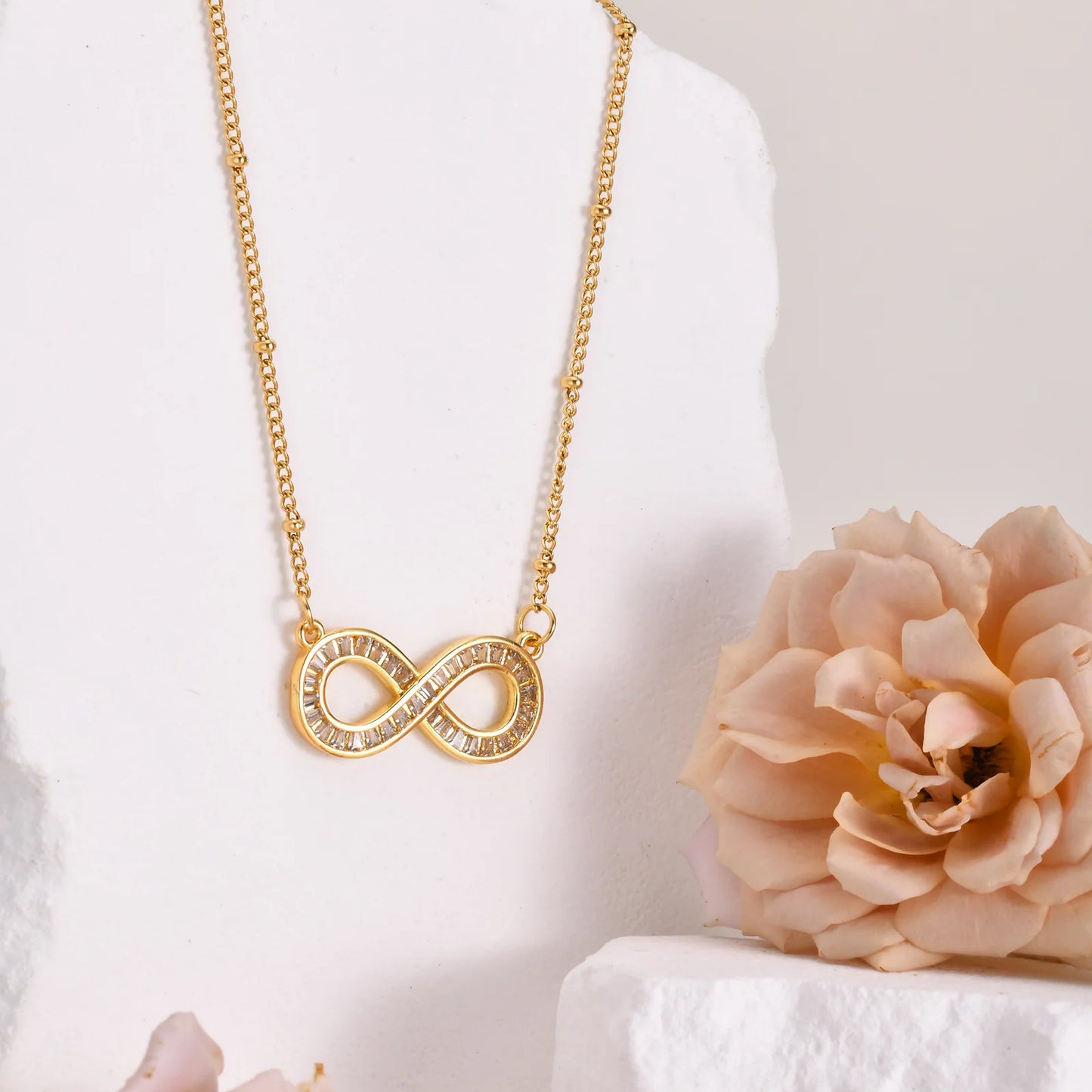Gold Infinity Zircon Necklace