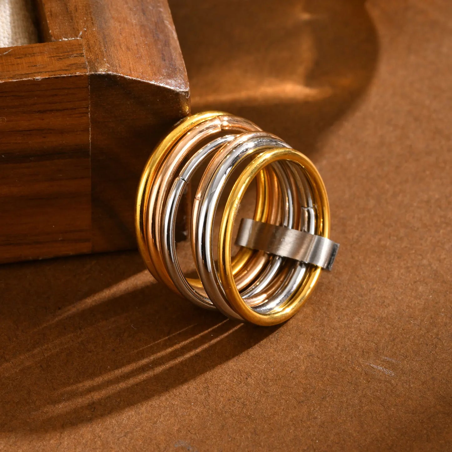 6 Piece Interlock Luxe Multi-Band  Rings