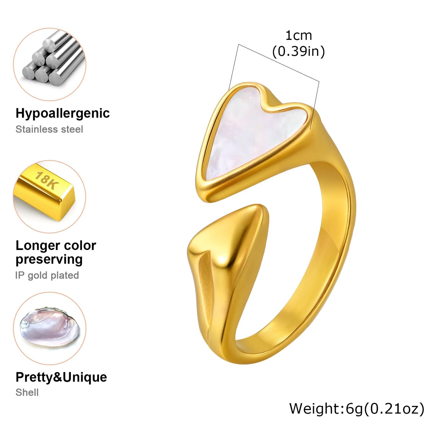 Luxe Heart Charm Ring