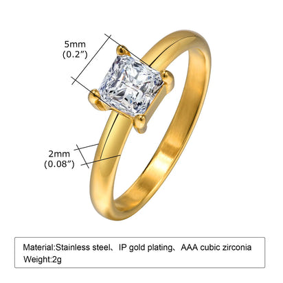 Luxe Solitaire CZ Ring