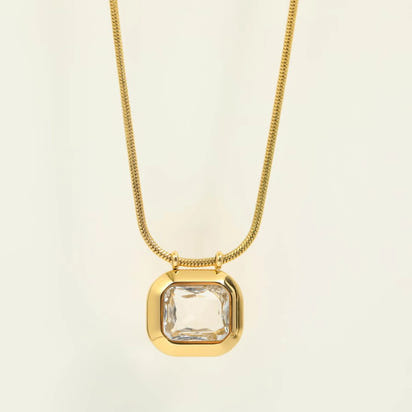 Square CZ Pendant Necklace