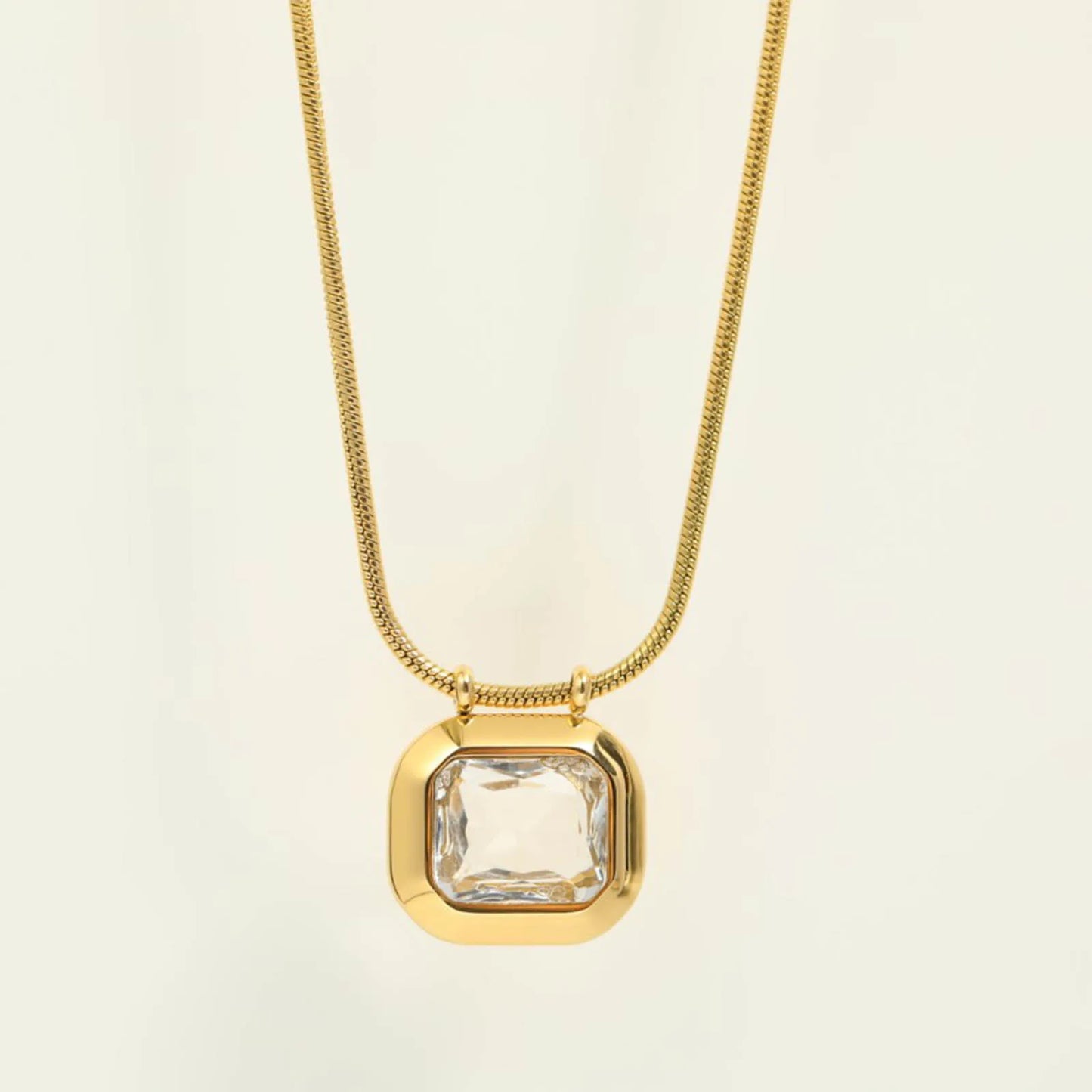 Square CZ Pendant Necklace
