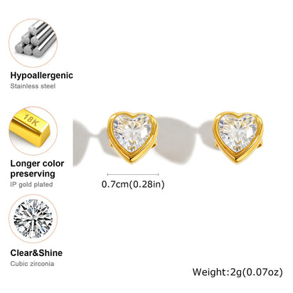 Cœur Brillant Studs