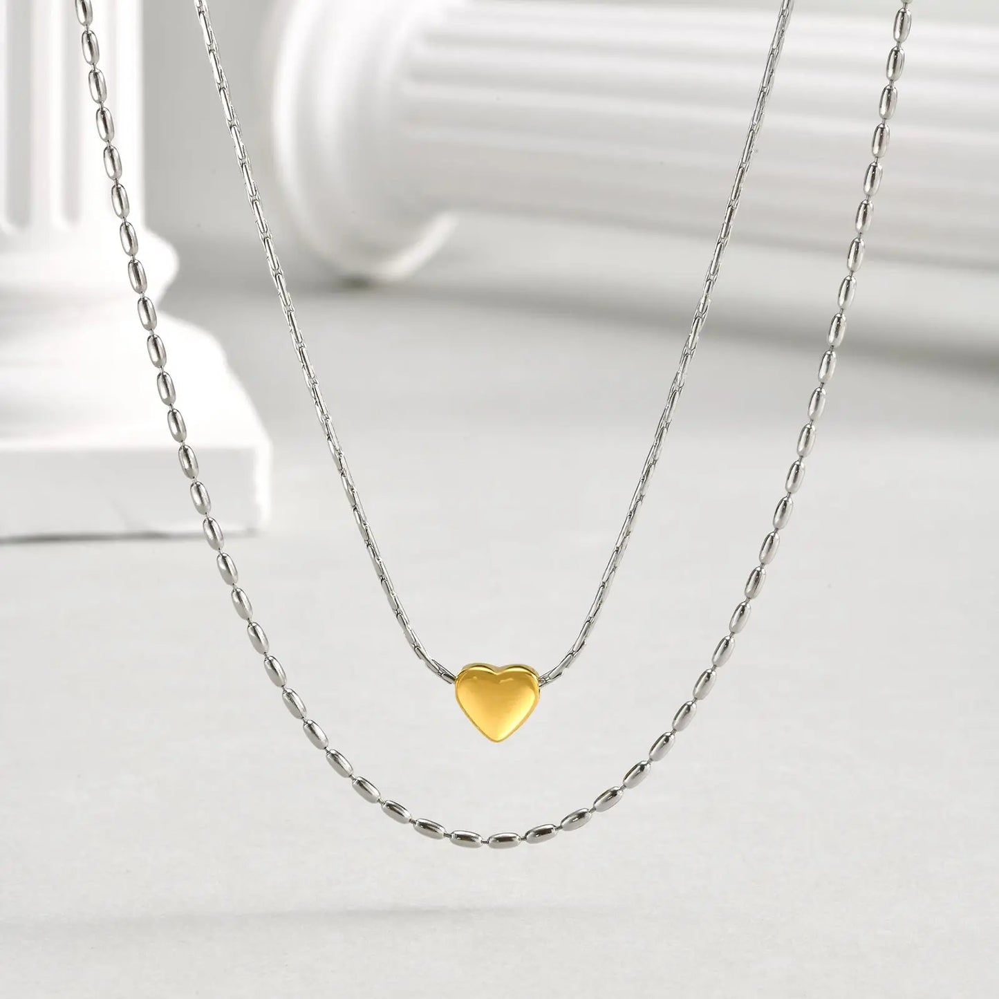 Coeur Élégant Layered Necklace