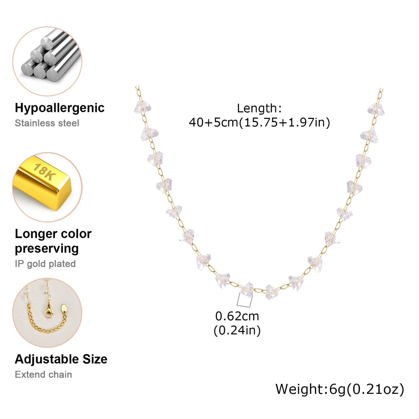 Éclat Lumière Crystal Necklace