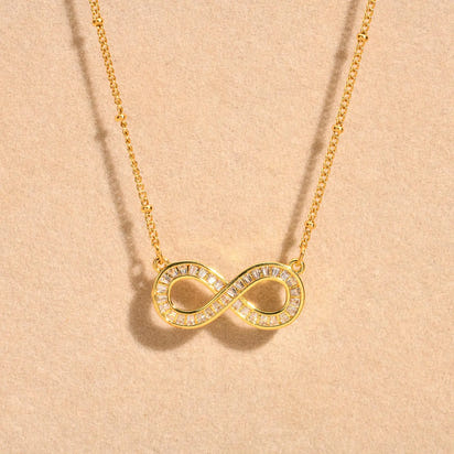 Gold Infinity Zircon Necklace