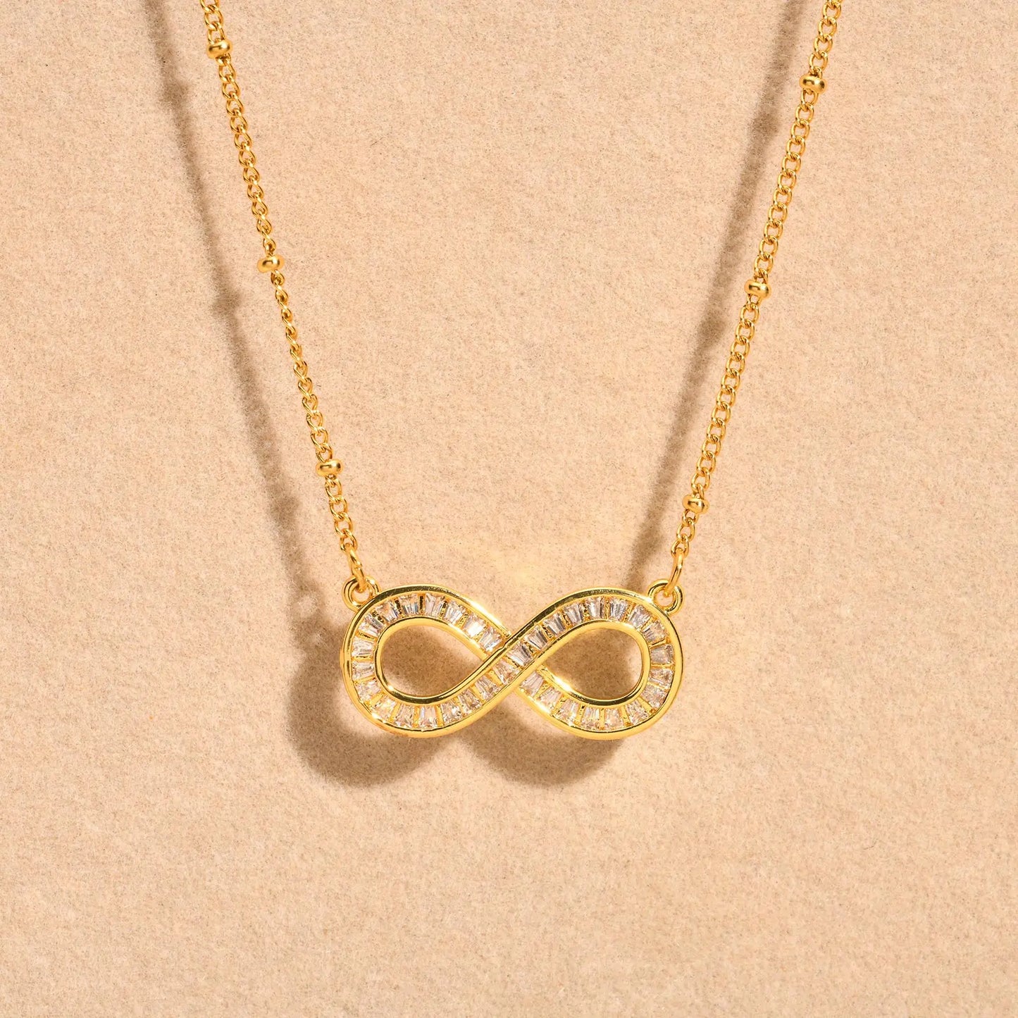 Gold Infinity Zircon Necklace