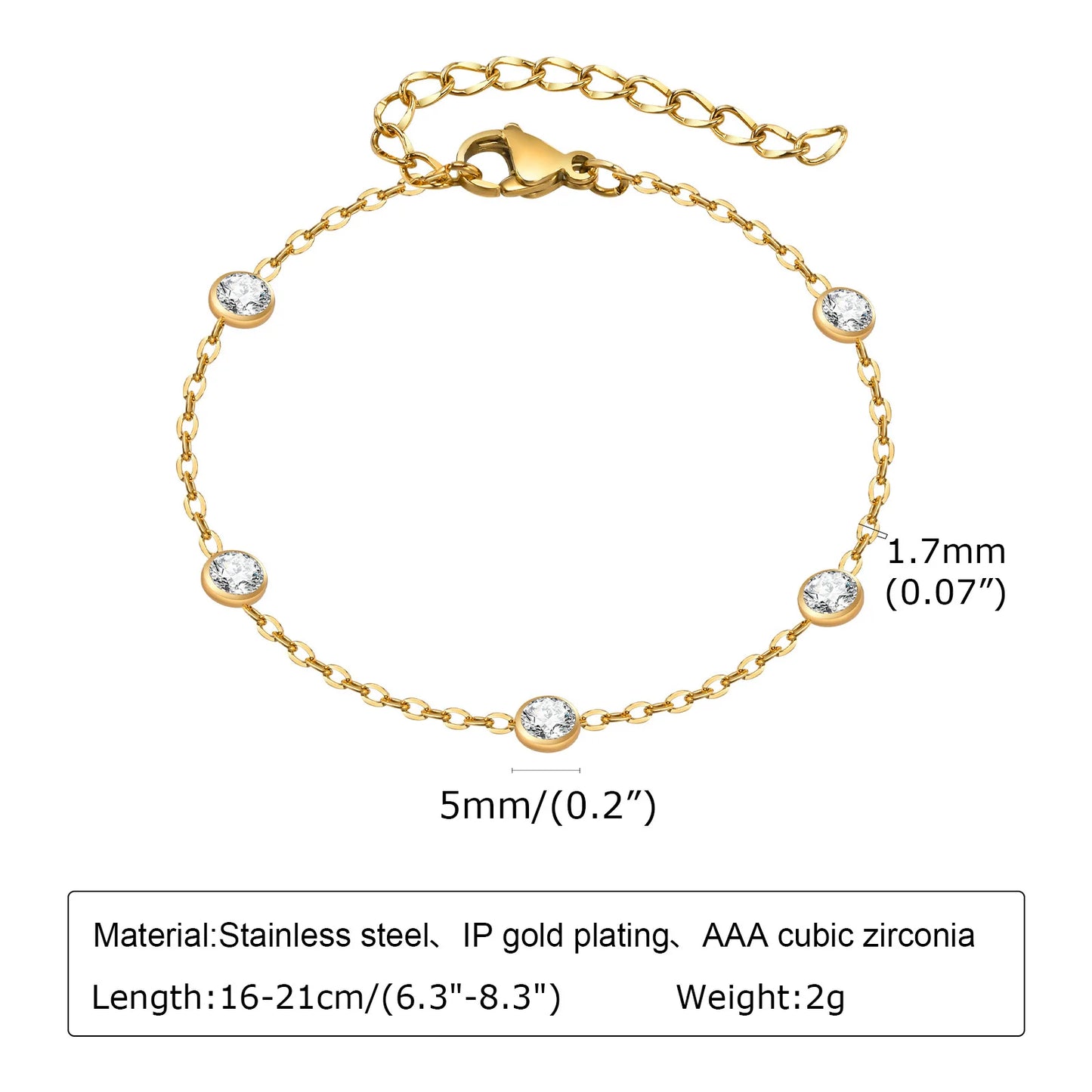 Éclat Minimal Zircon Bracelet