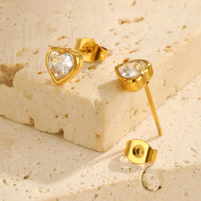 Cœur Brillant Studs