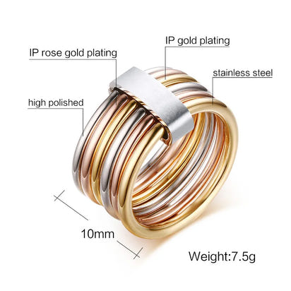 6 Piece Interlock Luxe Multi-Band  Rings