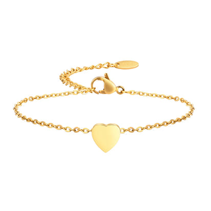 Golden Initial Heart Bracelet