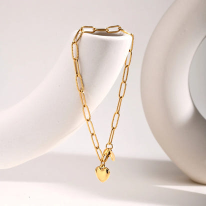 Heart Charm Chain Bracelet