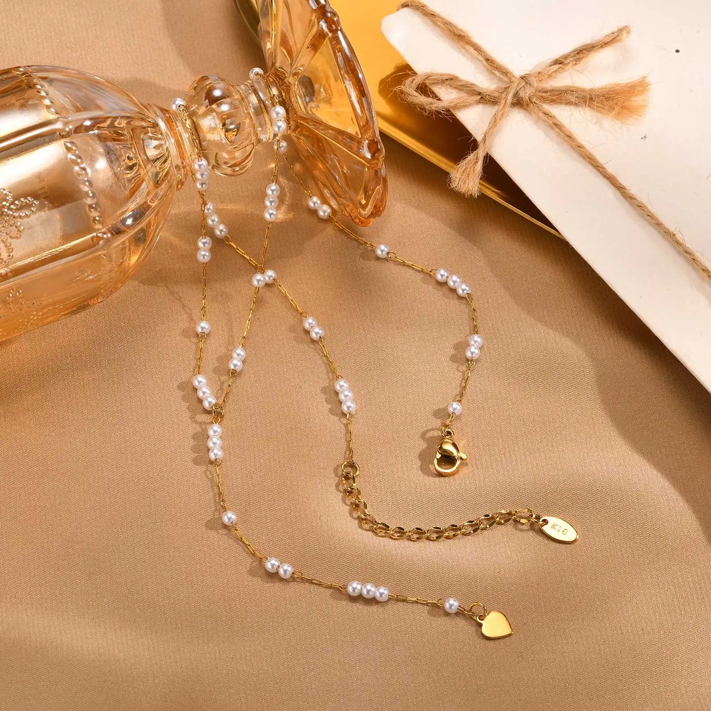 Pearl Heart Y-Drop Necklace