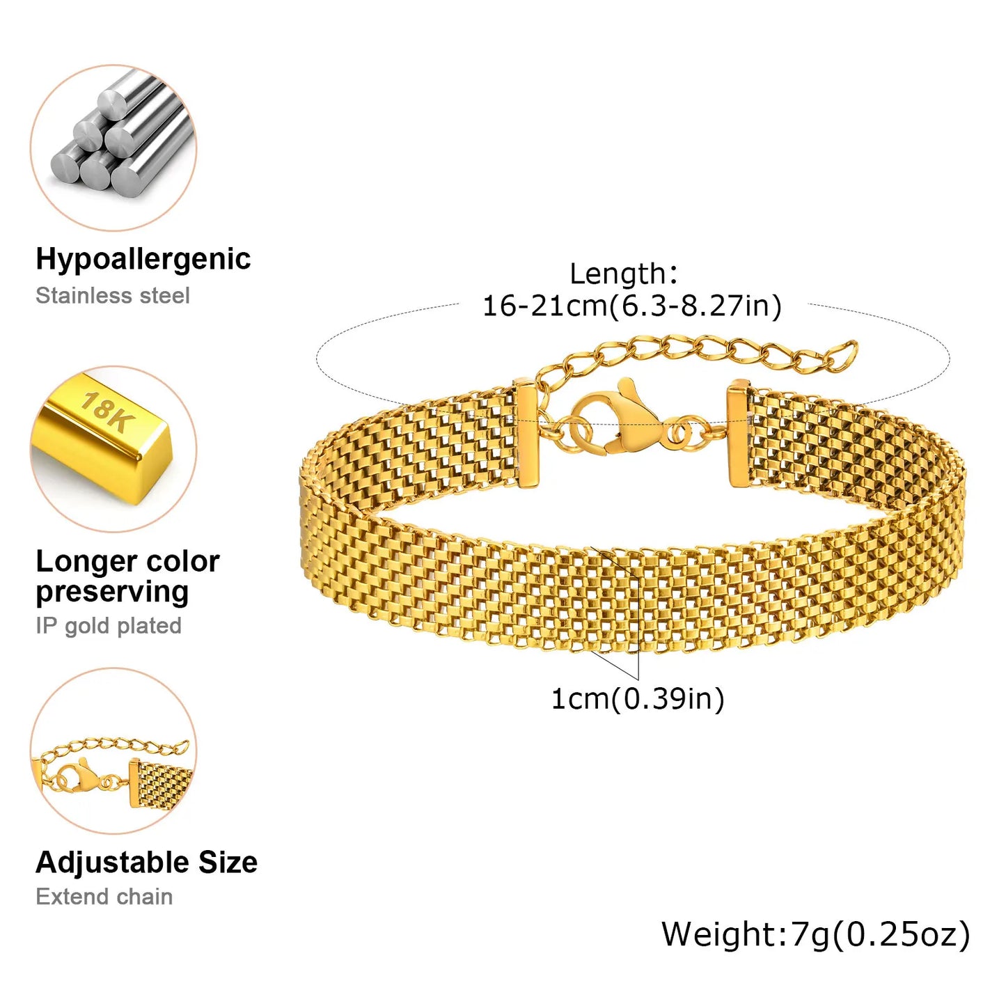 Luxe Maille Dorée Bracelet