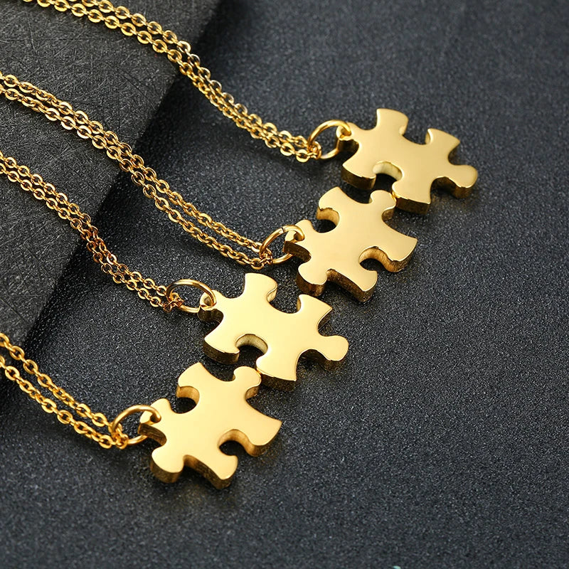 4-piece Interlocking Puzzle Necklaces