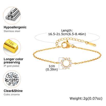 Sunray Zircon Charm Bracelet