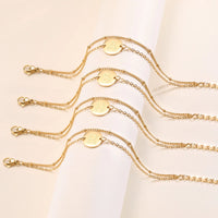 Double Layer Initial Bracelet