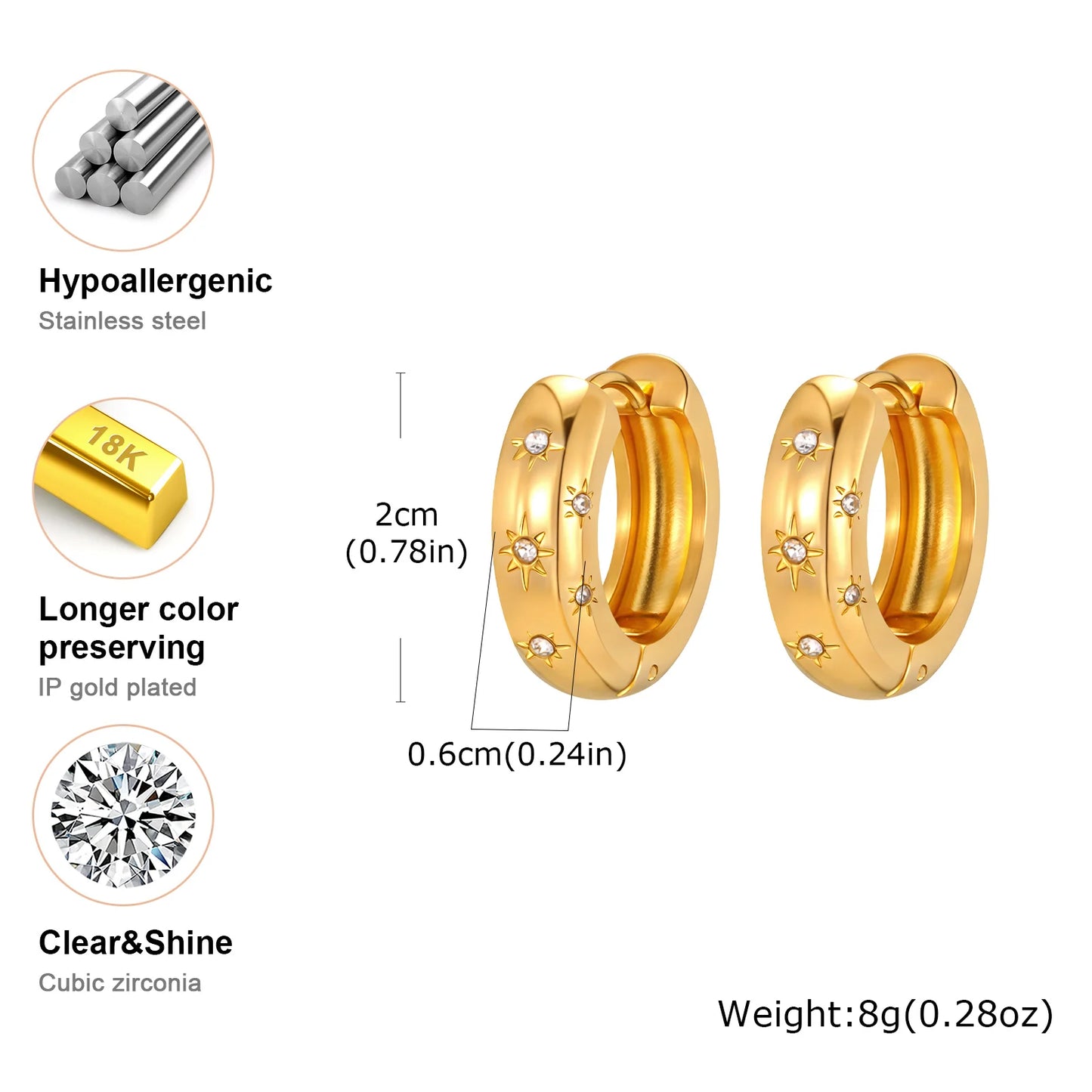 Étoile Dorée Hoop Earrings