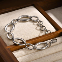 Silver Oval Chain Link Bracelet