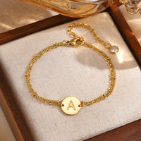 Double Layer Initial Bracelet