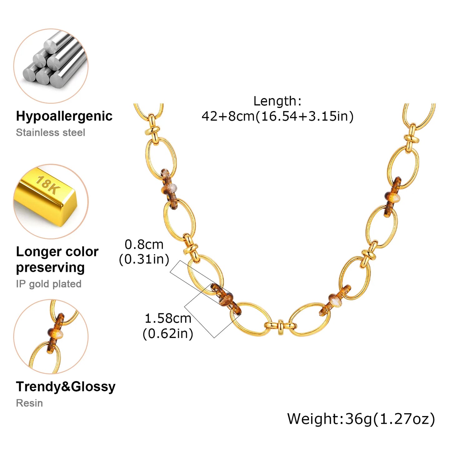 Chaîne Élégance Marbrée Set