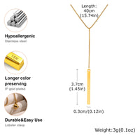 Gold Bar Pendant Y Necklace