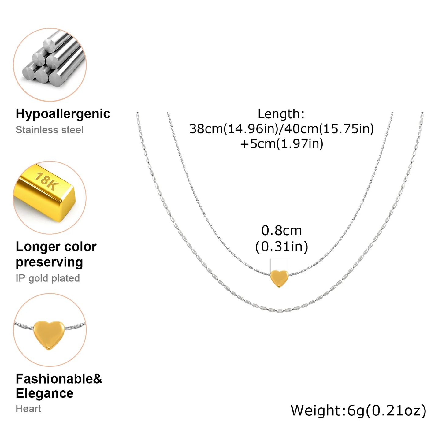 Coeur Élégant Layered Necklace