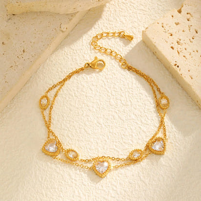 Émeraude & Cœur Luxe Bracelet