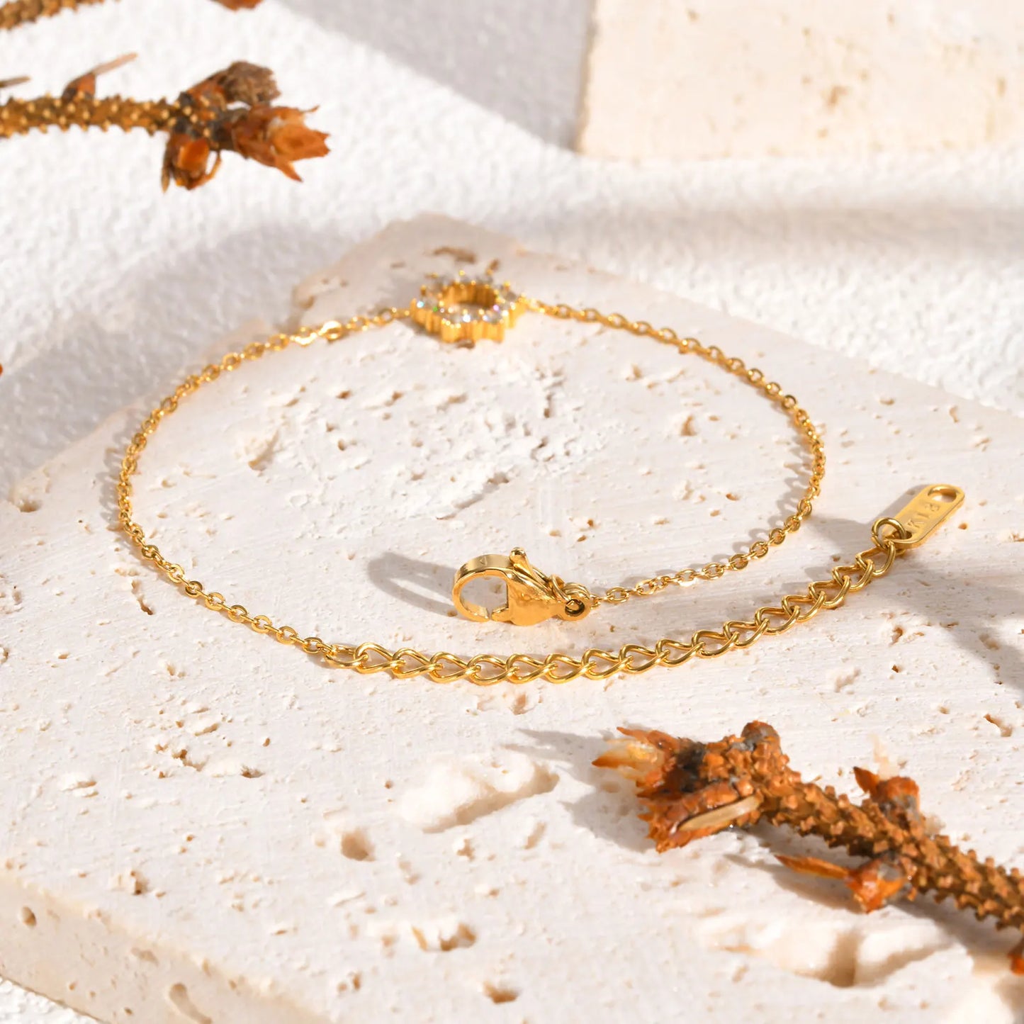 Sunray Zircon Charm Bracelet