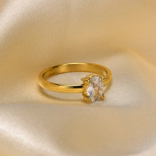 Luxe Solitaire CZ Ring