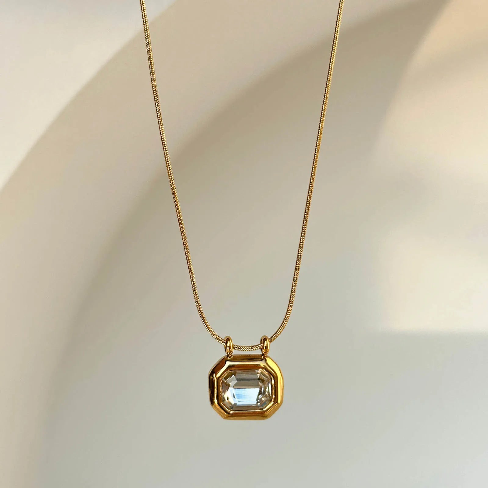 Square CZ Pendant Necklace