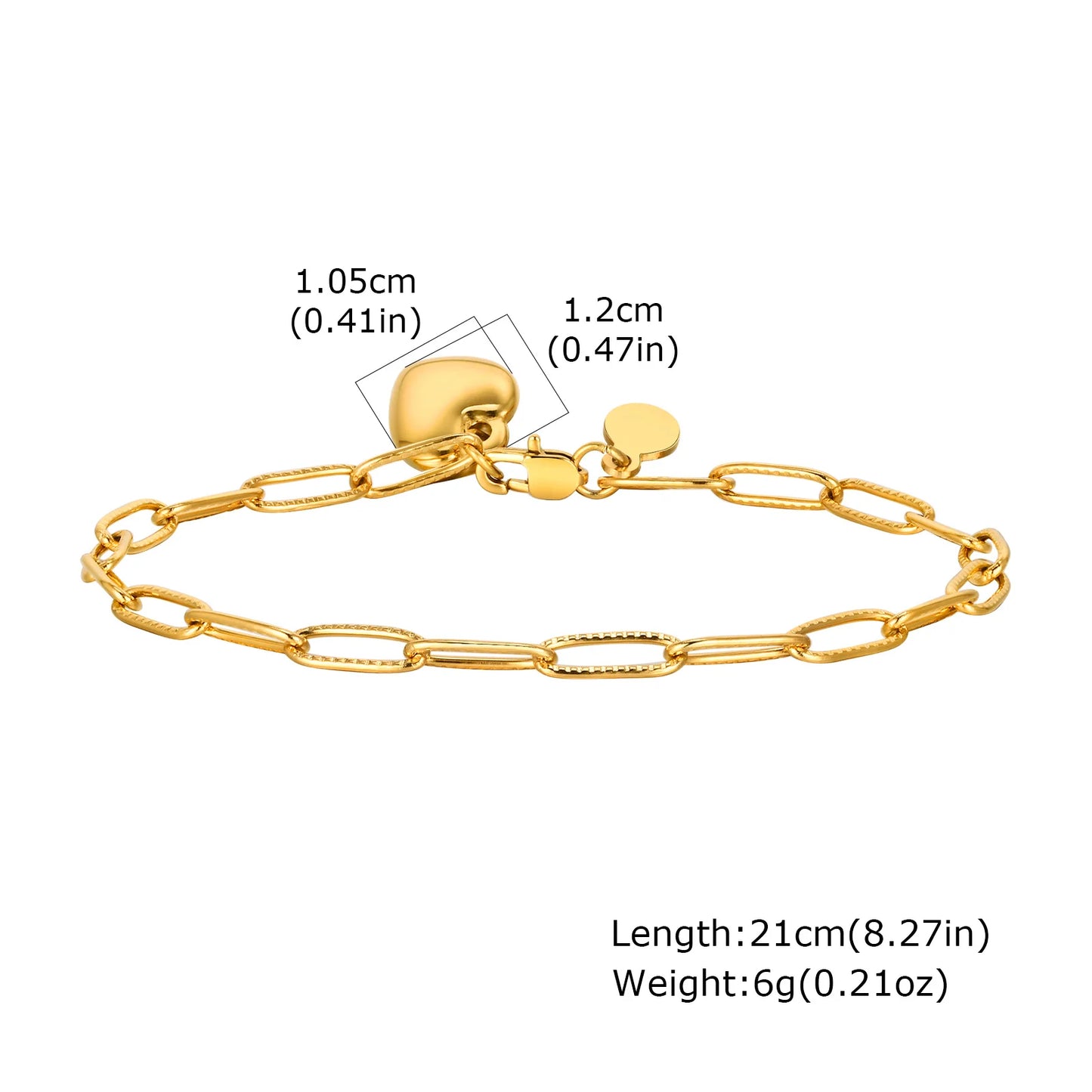 Heart Charm Chain Bracelet