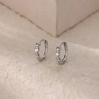 Mini Heart Hoop Earrings with Zircon Accents