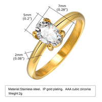 Luxe Solitaire CZ Ring