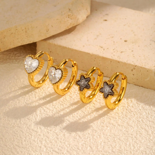 Stella & Amour Zircon Hoop Earrings