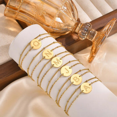 Double Layer Initial Bracelet