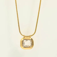 Square CZ Pendant Necklace