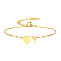 Golden Initial Heart Bracelet