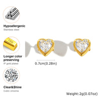 Cœur Brillant Studs