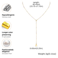 Pearl Heart Y-Drop Necklace