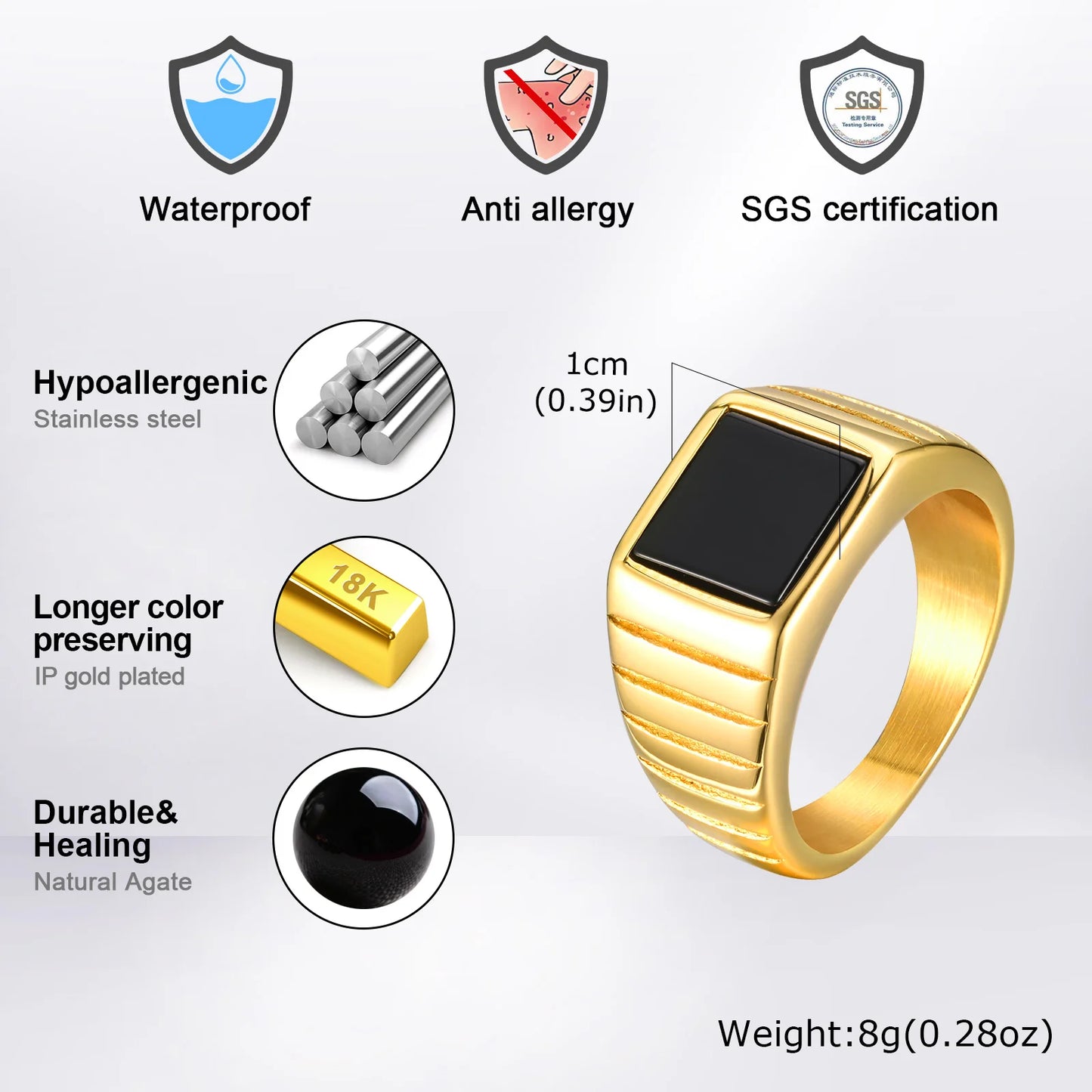 Black Stone Signet Ring