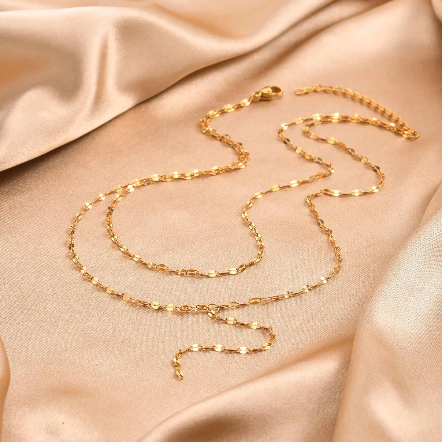 Double Layer Fringe Chain Necklace