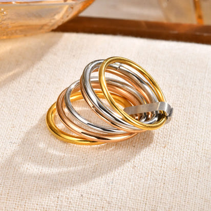 6 Piece Interlock Luxe Multi-Band  Rings