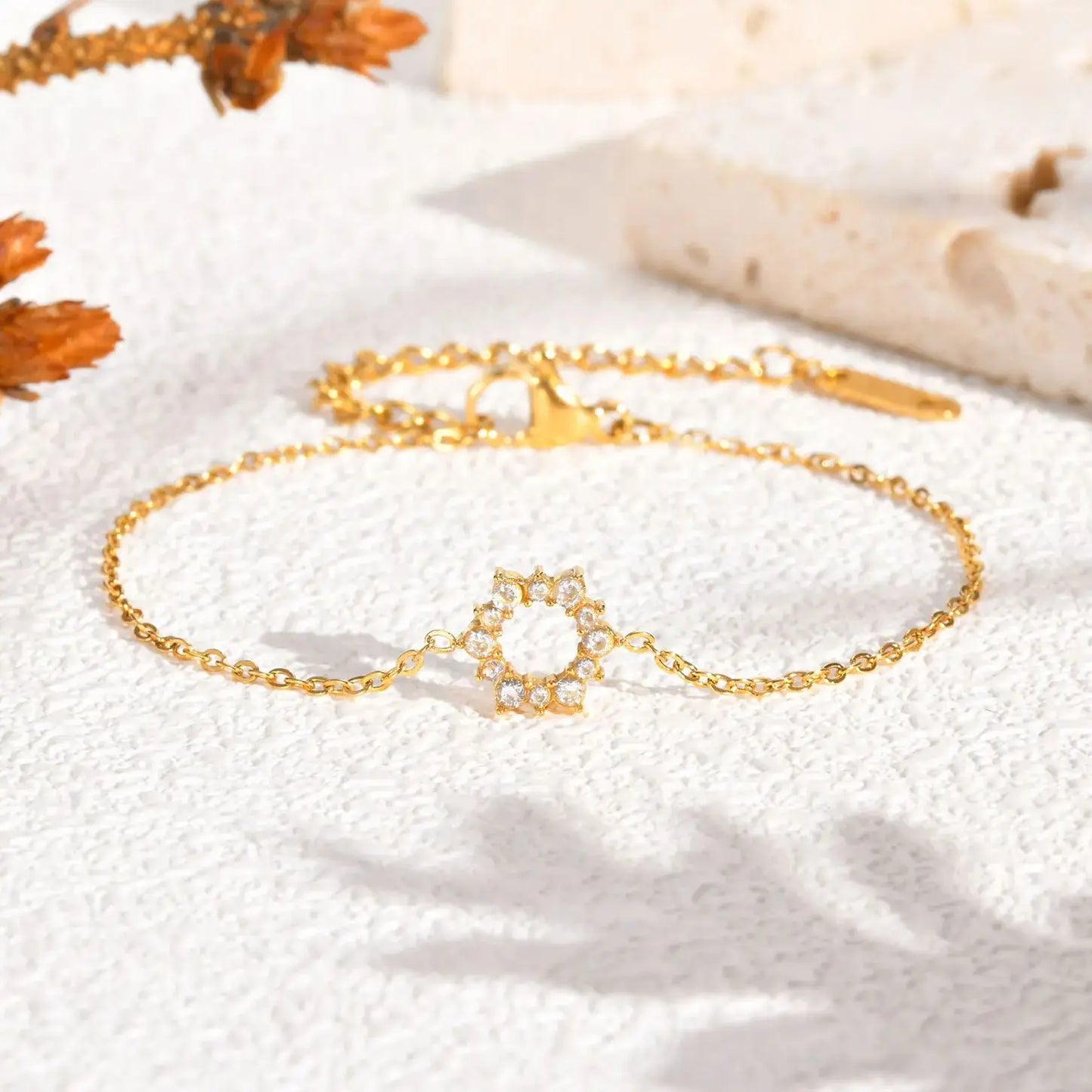 Sunray Zircon Charm Bracelet